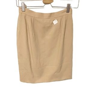 Giorgio Armani Le Collezioni Size 4 Khaki Wool Suit‎ Midi Pencil Skirt